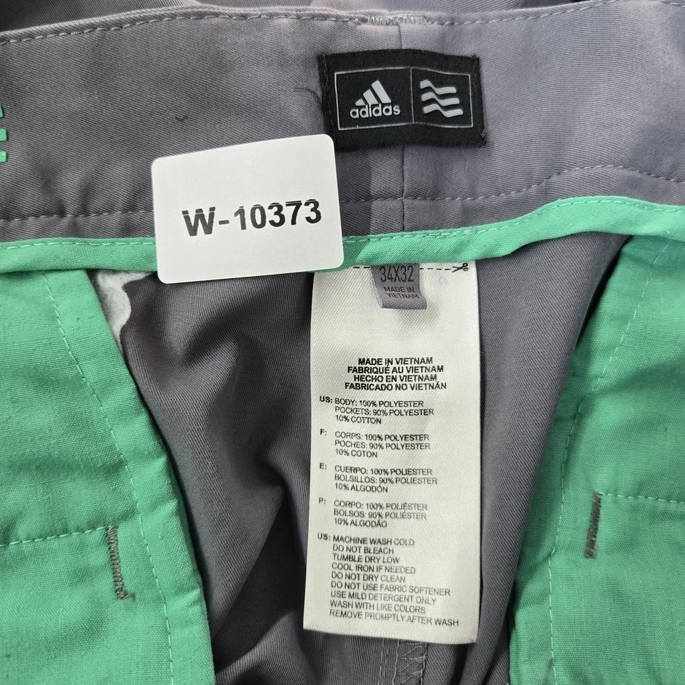 Adidas Men Pants 34X32 Gray Golf Chino Straight Mid Rise Pockets 30